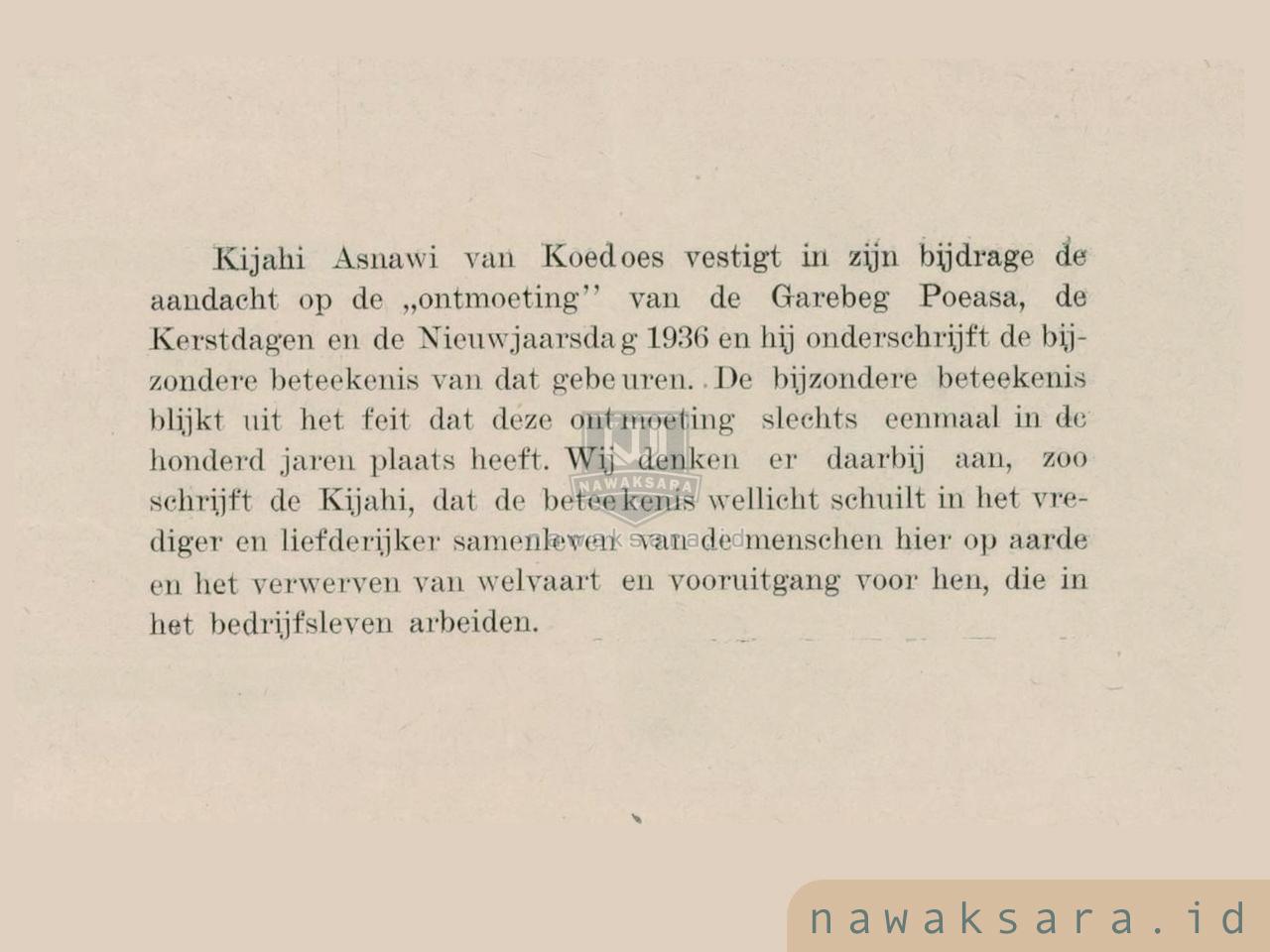Keterangan redaksi mengenai Surat Kiai Asnawi